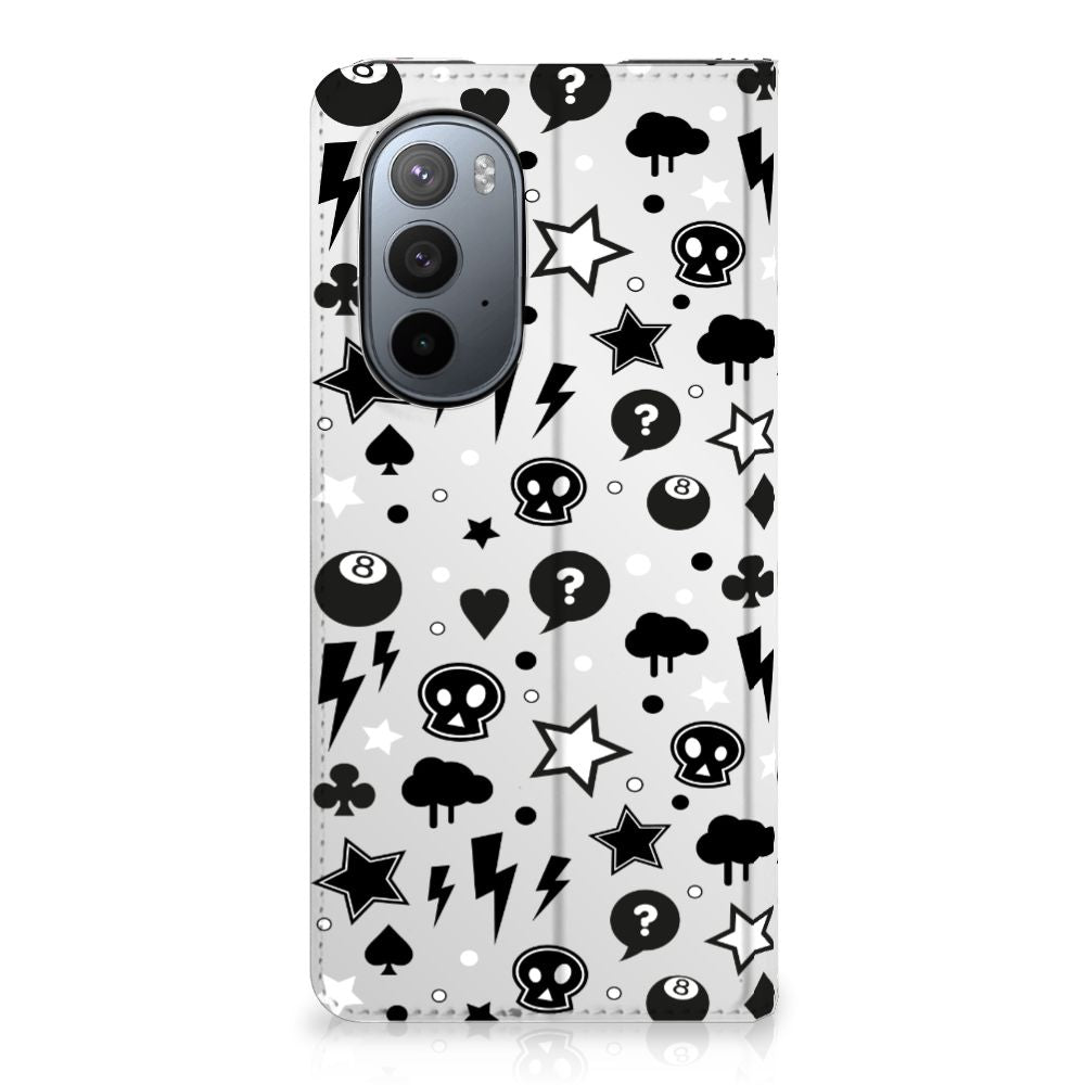 Mobiel BookCase Motorola Edge 30 Pro Silver Punk - B2C Telecom