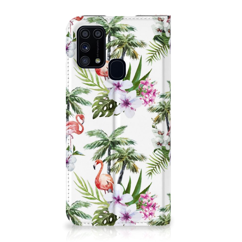 Samsung Galaxy M31 Hoesje maken Flamingo Palms - B2C Telecom