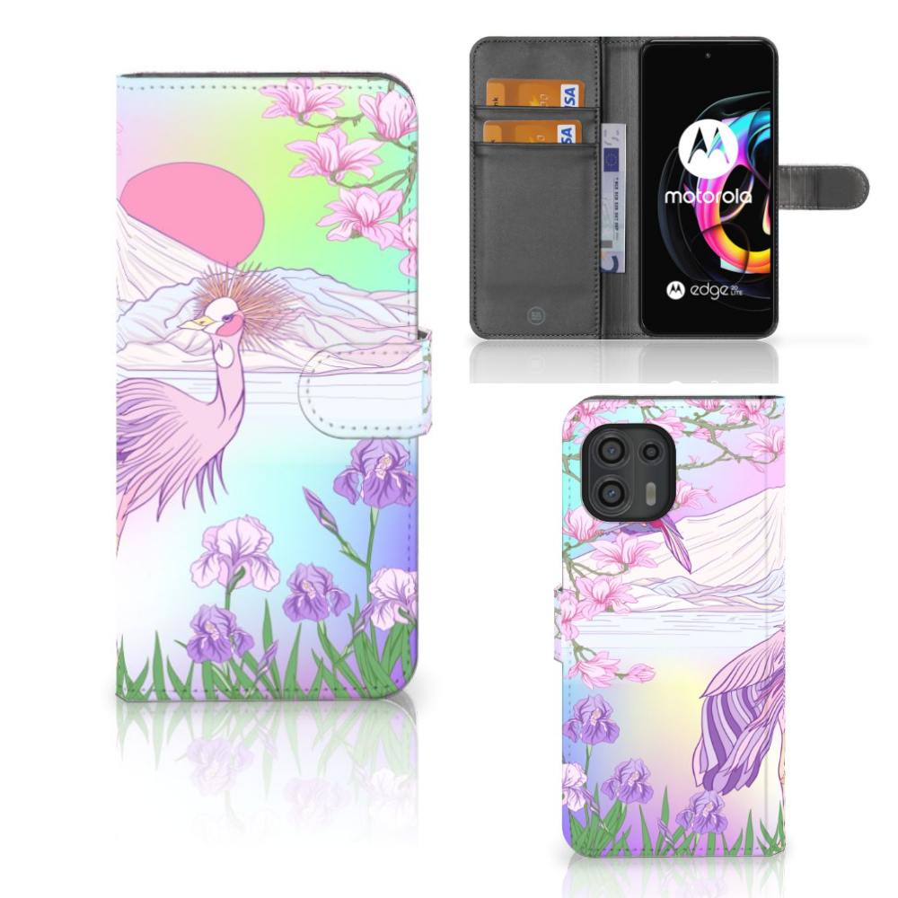 Motorola Edge 20 Lite Telefoonhoesje met Pasjes Bird