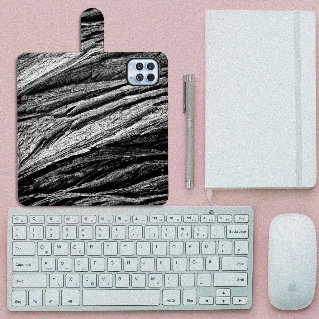 Book Style Case Motorola Moto G100 Boomschors Grijs