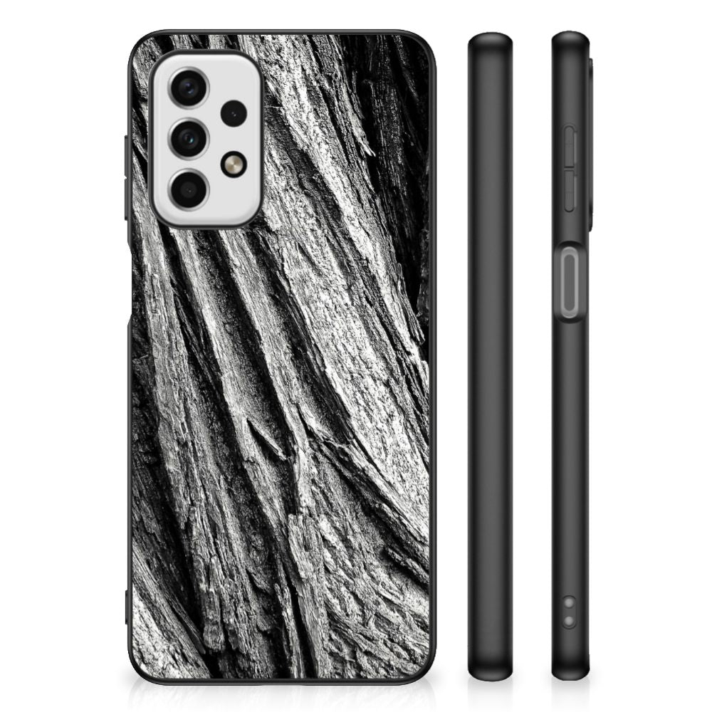 Houten Print Telefoonhoesje Samsung Galaxy A23 Boomschors Grijs