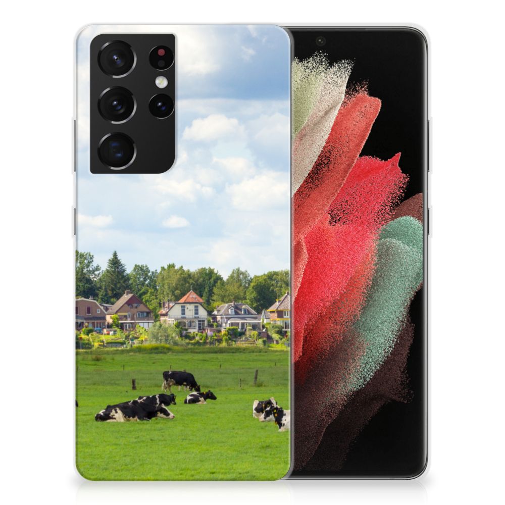 Samsung Galaxy S21 Ultra TPU Hoesje Koeien B2C Telecom
