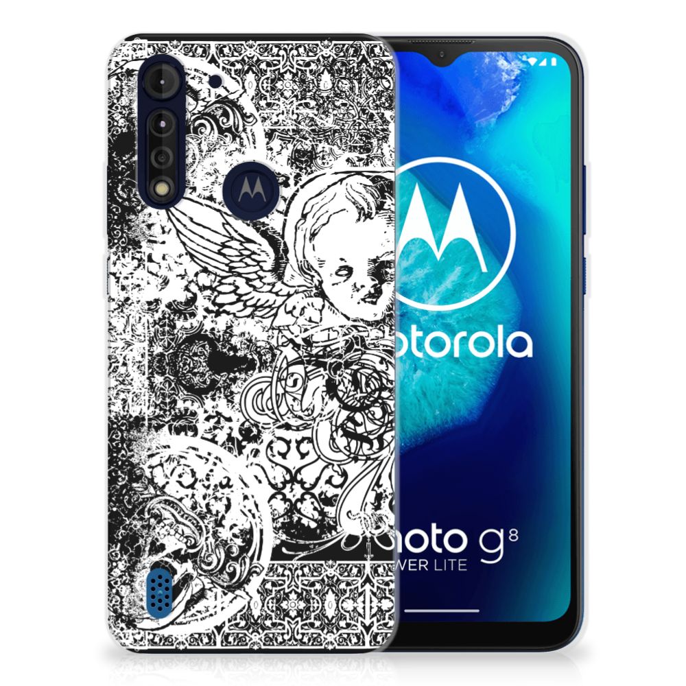 Silicone Back Case Motorola Moto G8 Power Lite Skulls Angel B2C Telecom
