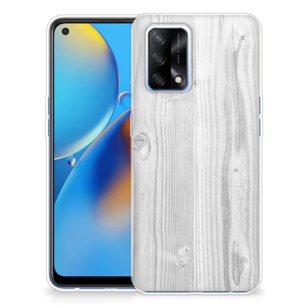 OPPO A74 4G Bumper Hoesje White Wood B2C Telecom