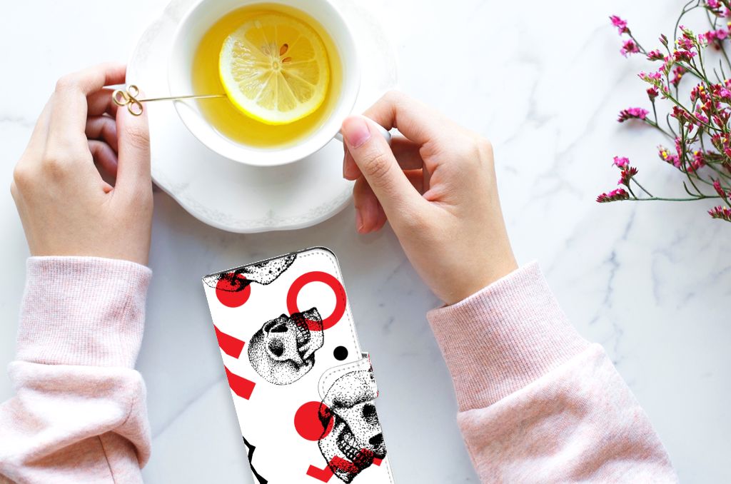 Telefoonhoesje met Naam Samsung Galaxy A23 Skull Red