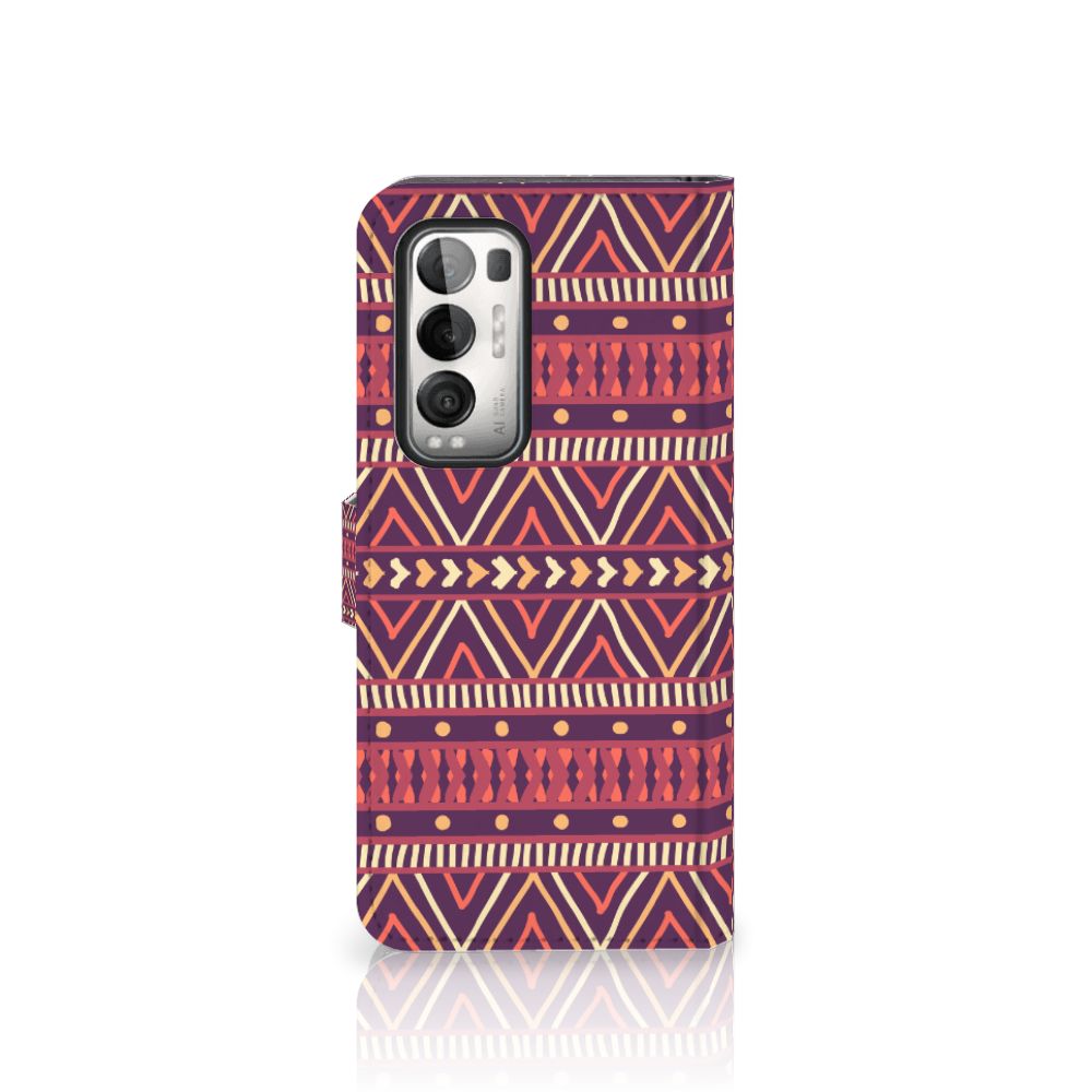 OPPO Find X3 Neo 5G Telefoon Hoesje Aztec Paars