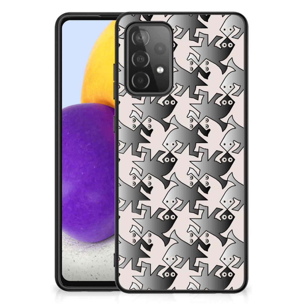 Samsung Galaxy A72 (5G/4G) Dierenprint Telefoonhoesje Salamander Grey