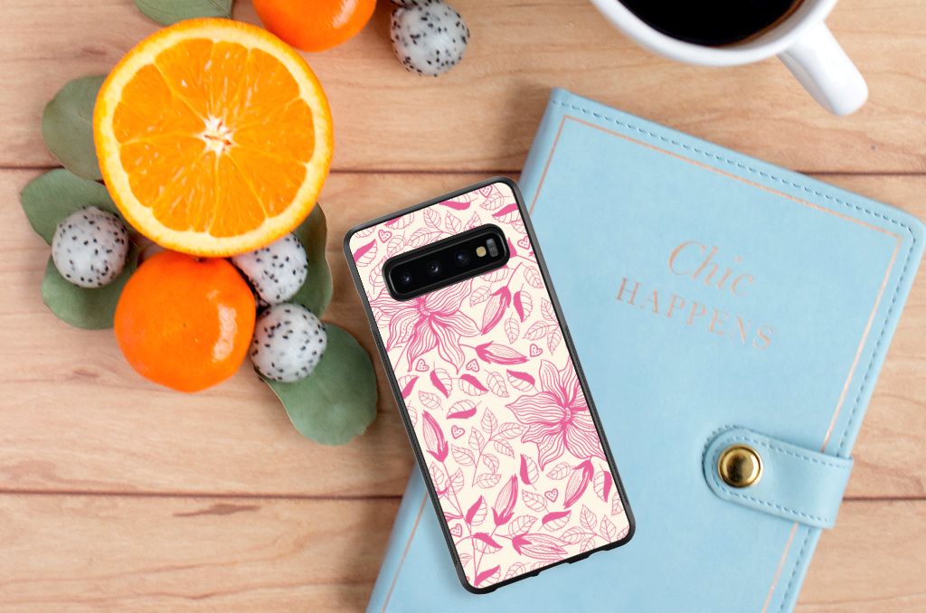 Samsung Galaxy S10+ Skin Case Pink Flowers B2C Telecom