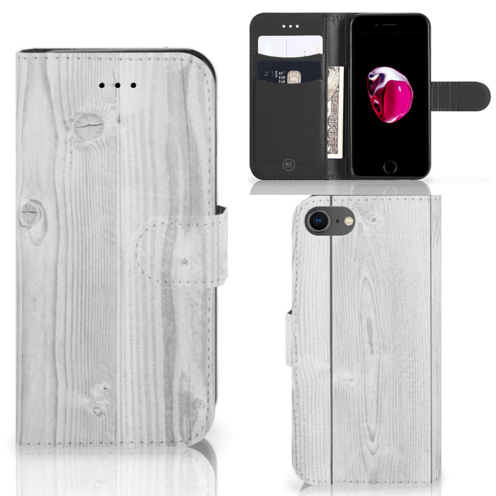 iPhone 7 | 8 | SE (2020) | SE (2022) Book Style Case White Wood