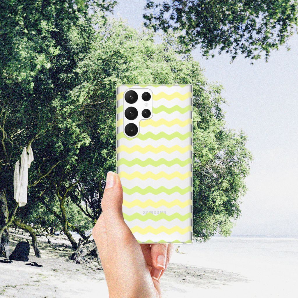 Samsung Galaxy S22 Ultra TPU bumper Waves Yellow B2C Telecom