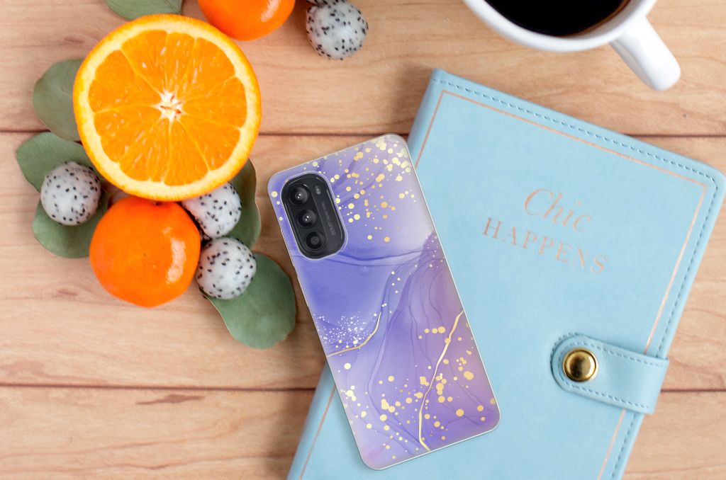 Hoesje maken voor Motorola Moto G52/G82 Watercolor Paars