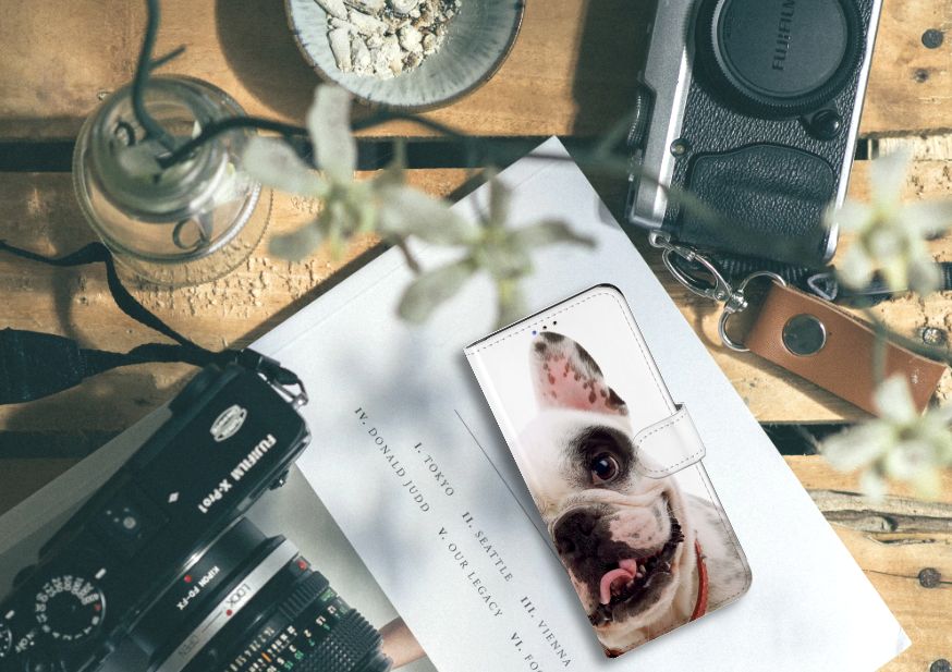 Samsung Galaxy A20s Telefoonhoesje met Pasjes Franse Bulldog