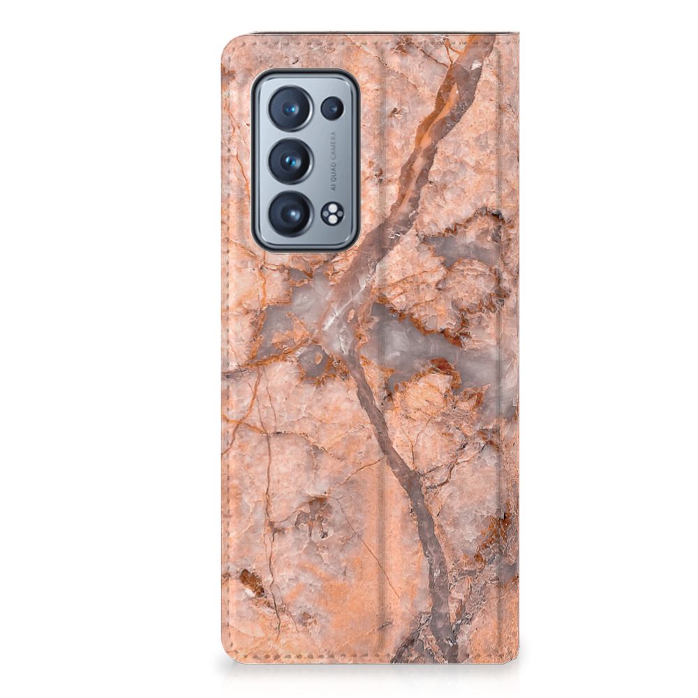 OPPO Reno 6 Pro Plus 5G Standcase Marmer Oranje - B2C Telecom