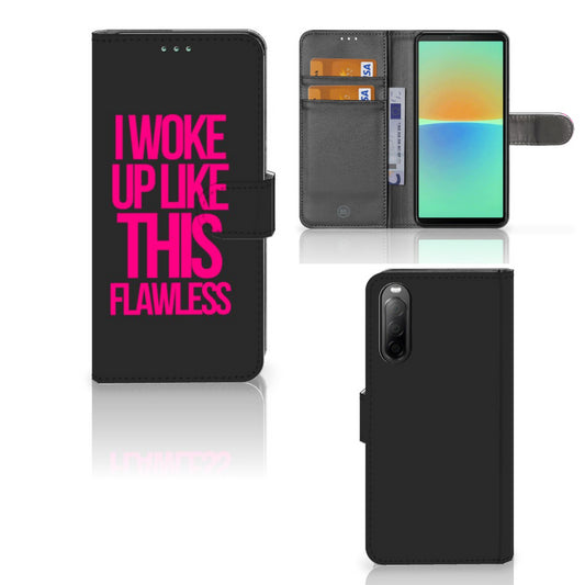 Sony Xperia 10 IV Hoesje met naam Woke Up - Origineel Cadeau Zelf Maken