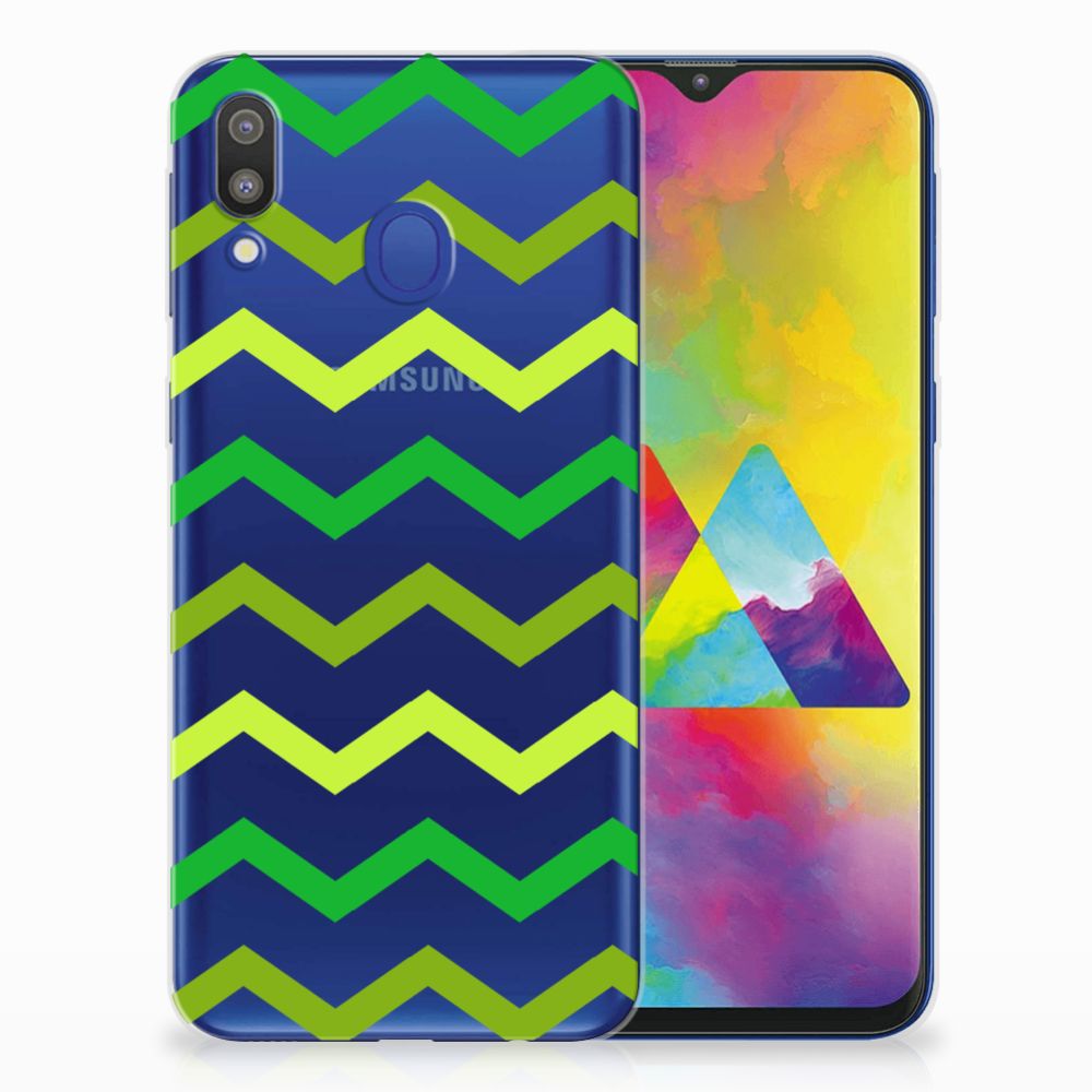 Samsung Galaxy M20 (Power) TPU bumper Zigzag Groen