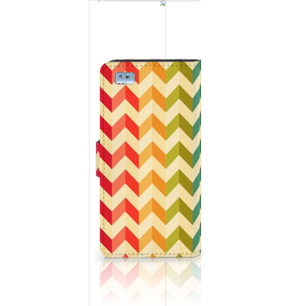 Huawei Ascend P8 Lite Telefoon Hoesje Zigzag Multi Color