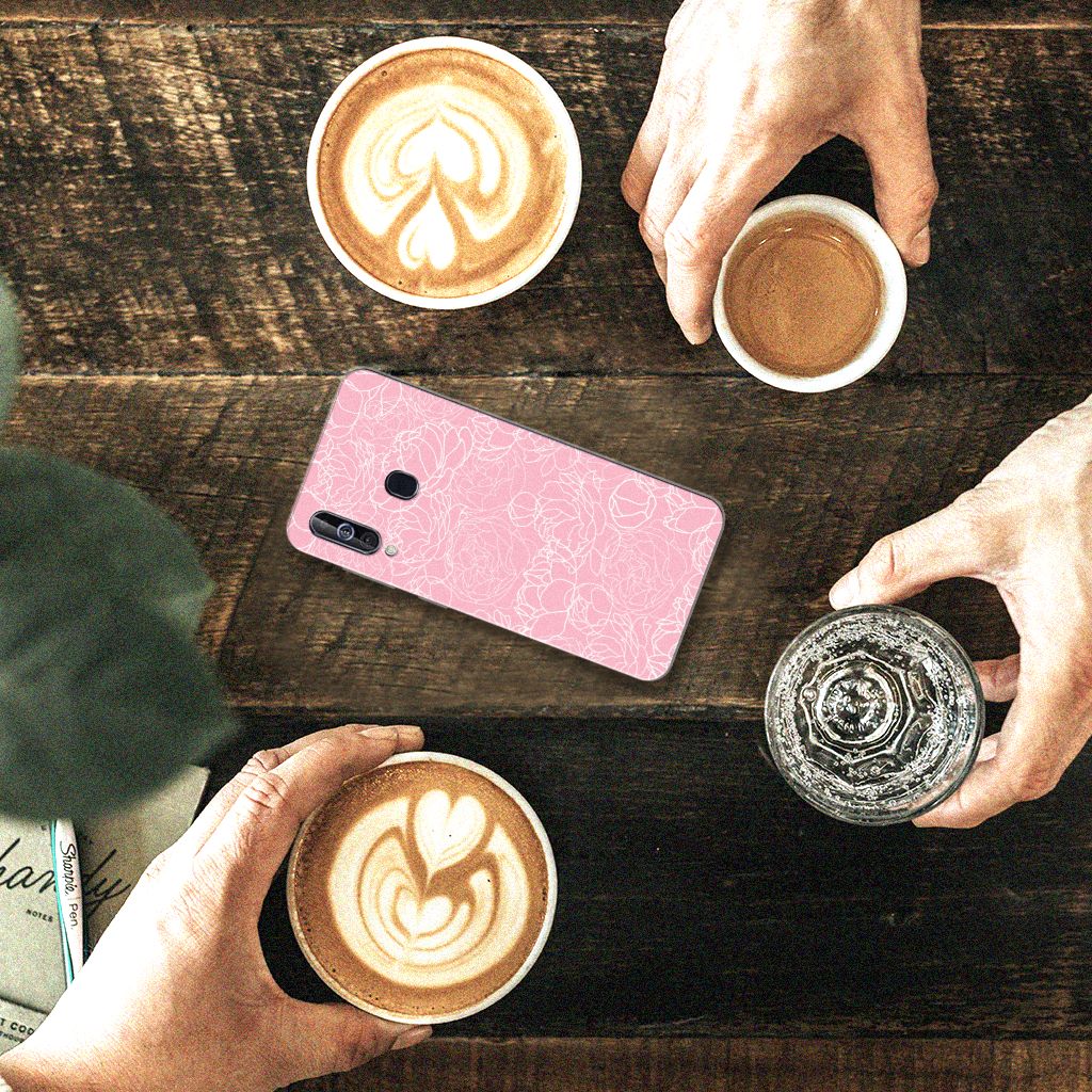 Samsung Galaxy A60 TPU Case White Flowers