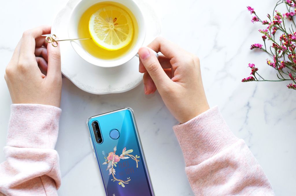 Huawei P30 Lite Stevig Bumper Hoesje Boho Text