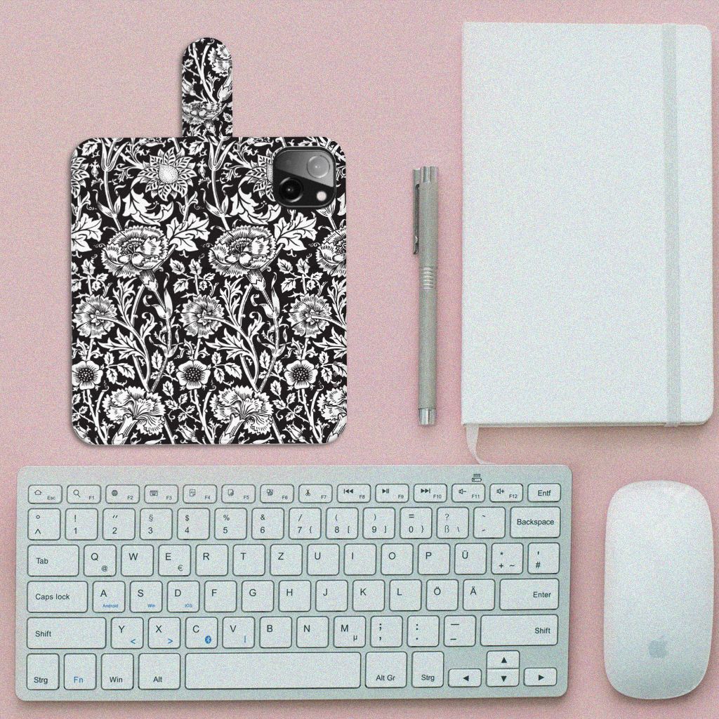iPhone 13 Mini Hoesje Black Flowers