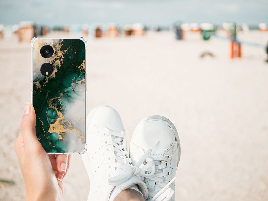 Anti-Shock Hoesje voor OPPO Reno8 T 5G Marmer Groen B2C Telecom