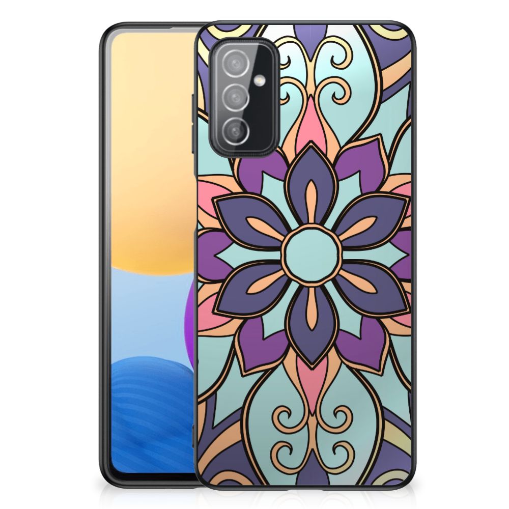 Samsung Galaxy M52 Bloemen Hoesje Purple Flower