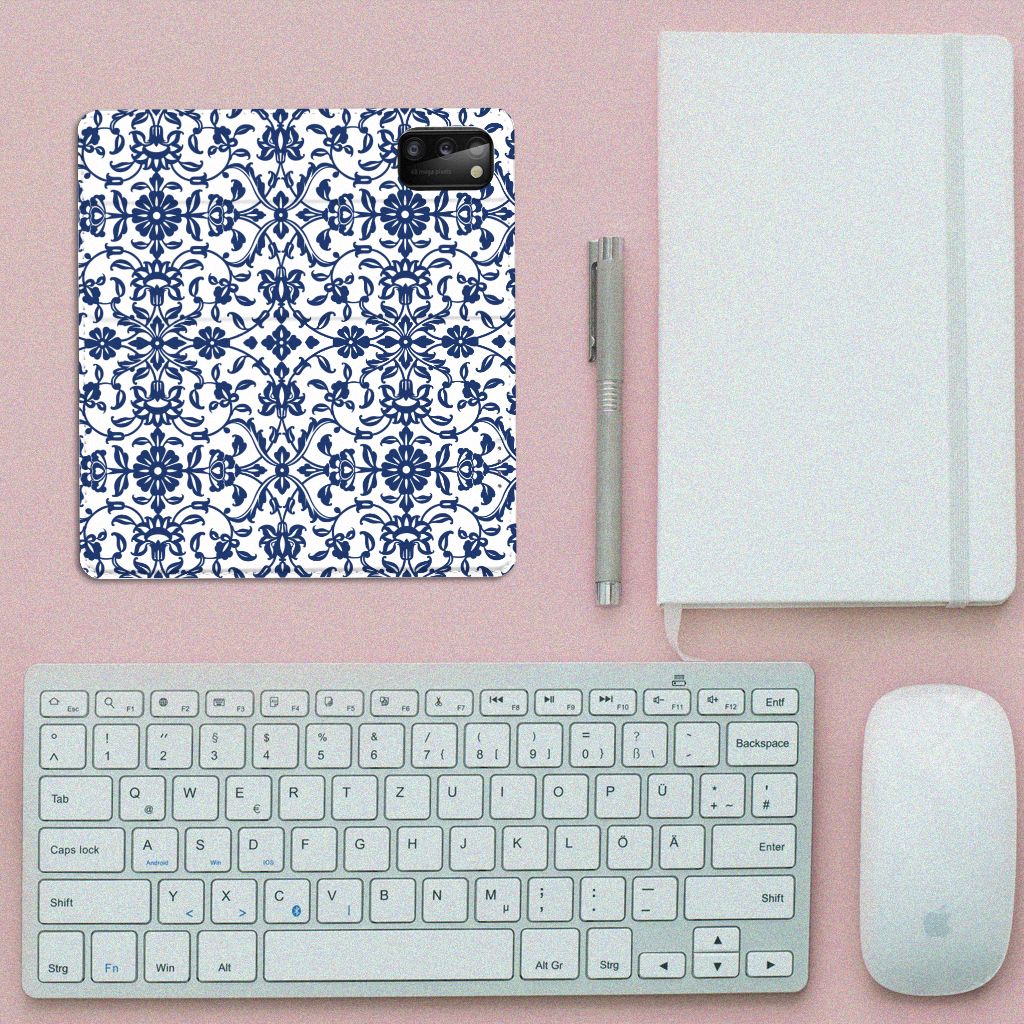 Samsung Galaxy A41 Smart Cover Flower Blue - B2C Telecom