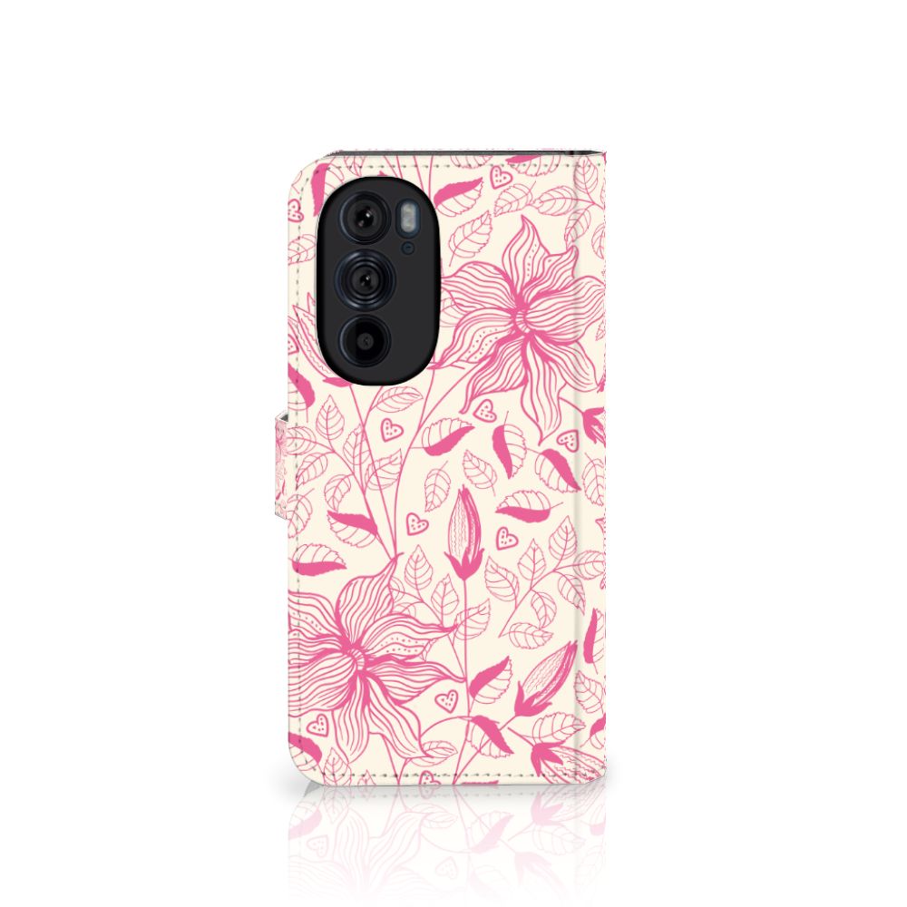 Motorola Edge 30 Pro Hoesje Pink Flowers