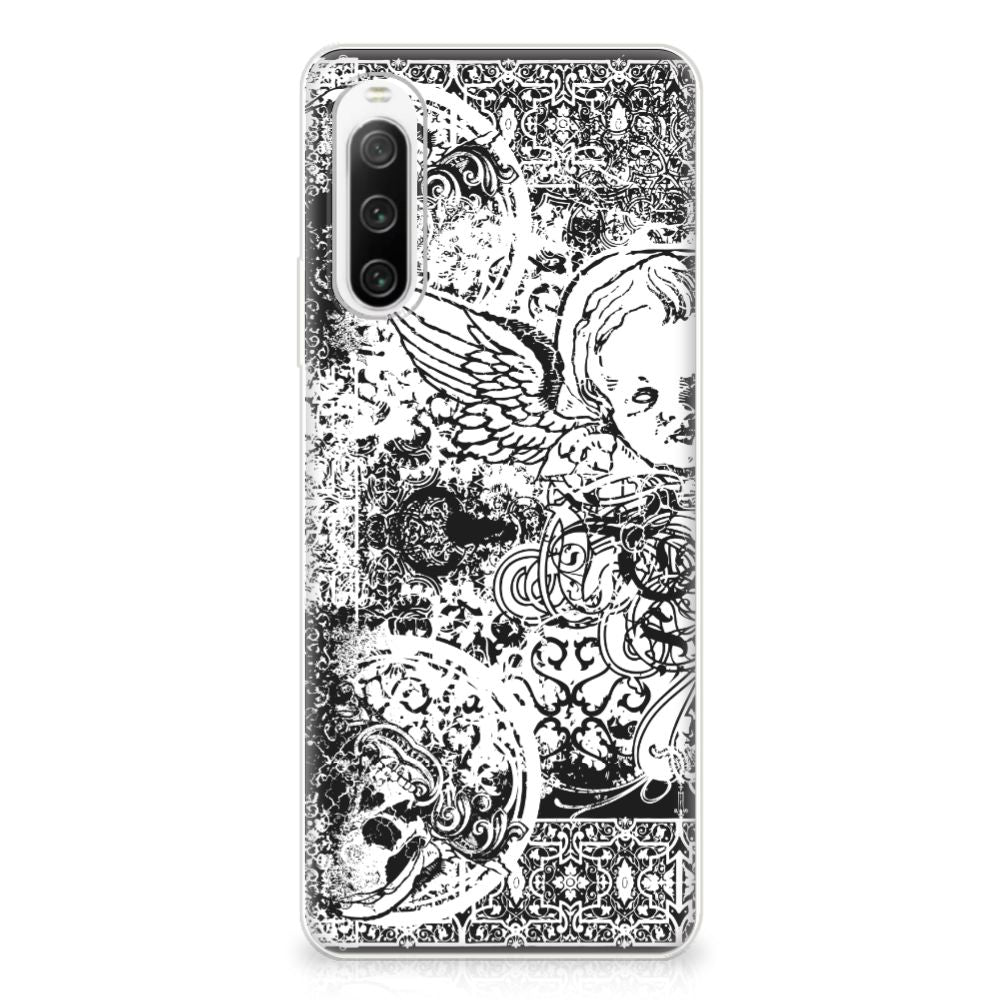 Silicone Back Case Sony Xperia 10 IV Skulls Angel