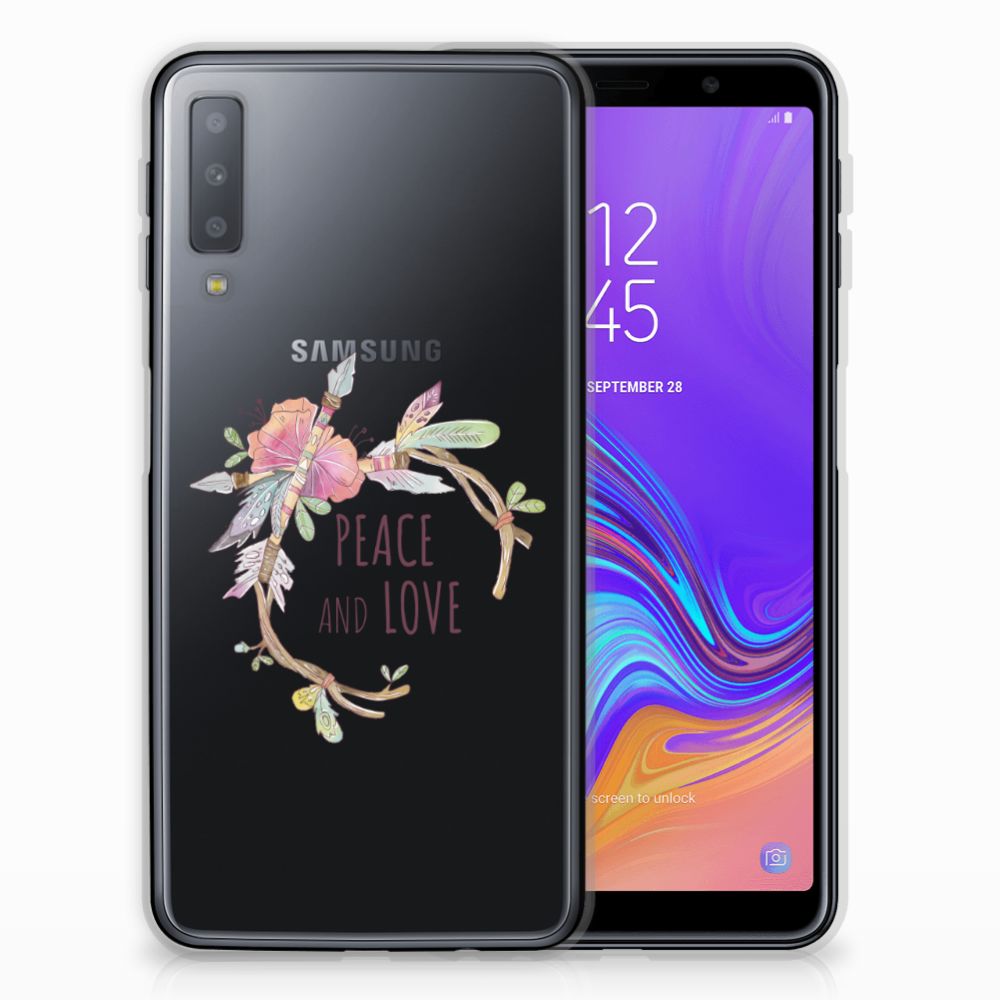 Samsung Galaxy A7 (2018) Telefoonhoesje met Naam Boho Text