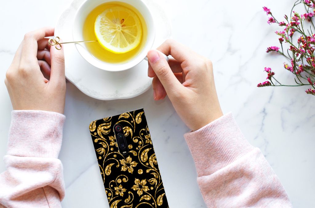 Xiaomi Redmi K20 Pro Smart Cover Gouden Bloemen - B2C Telecom