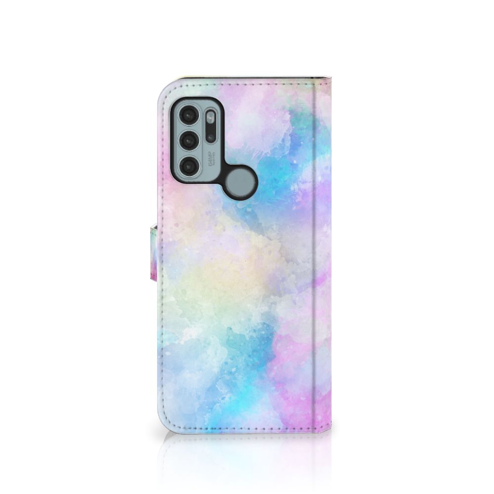 Hoesje Motorola Moto G60s Watercolor Light met pastel kleuren en unieke watercolor print.