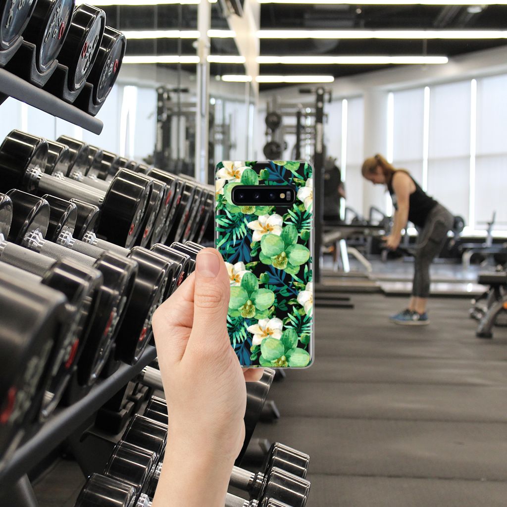 Samsung Galaxy S10 TPU Case Orchidee Groen