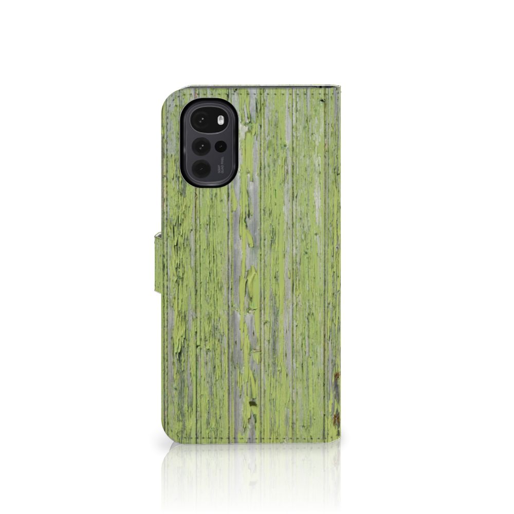 Motorola Moto G22 Book Style Case Green Wood