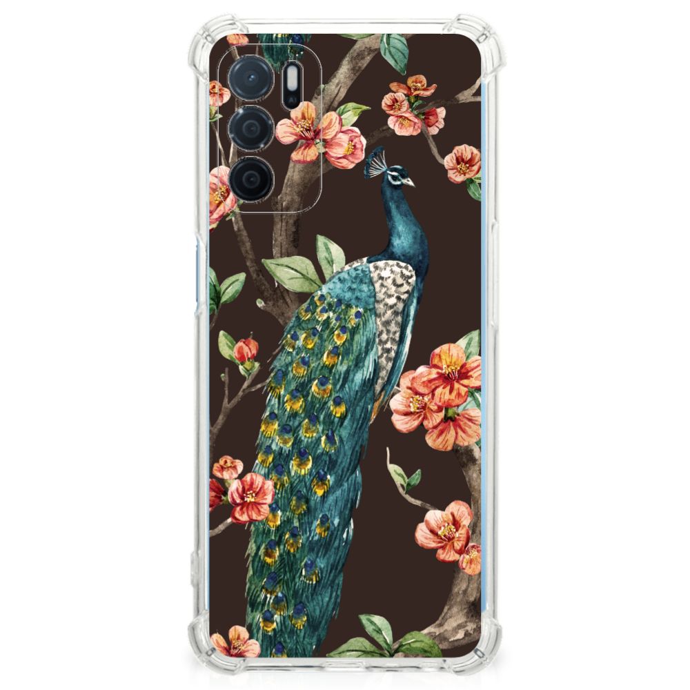 OPPO A16 | A16s | A54s Case Anti-shock Pauw met Bloemen