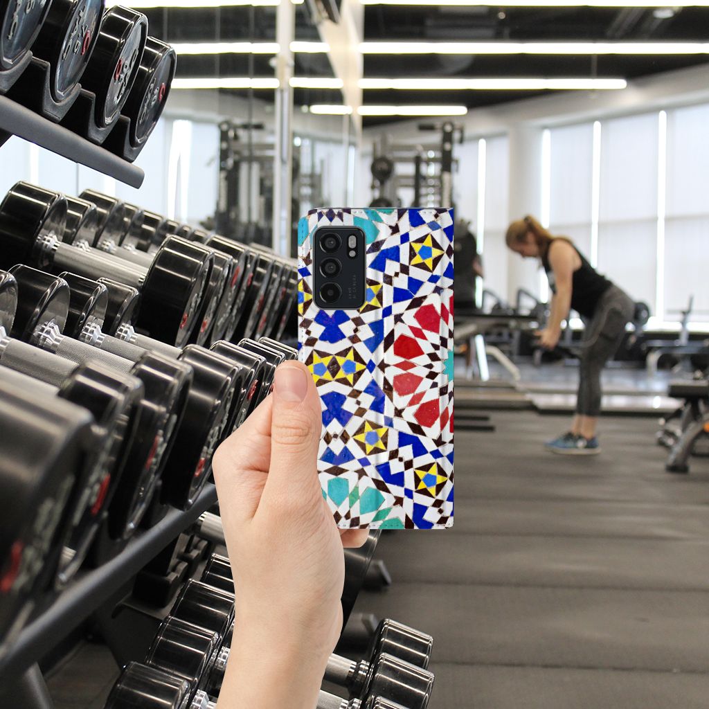 OPPO Reno6 5G Standcase Mozaïek - B2C Telecom