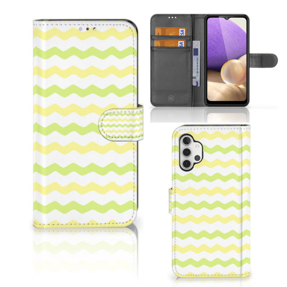 Samsung Galaxy A32 4G Telefoon Hoesje Waves Yellow