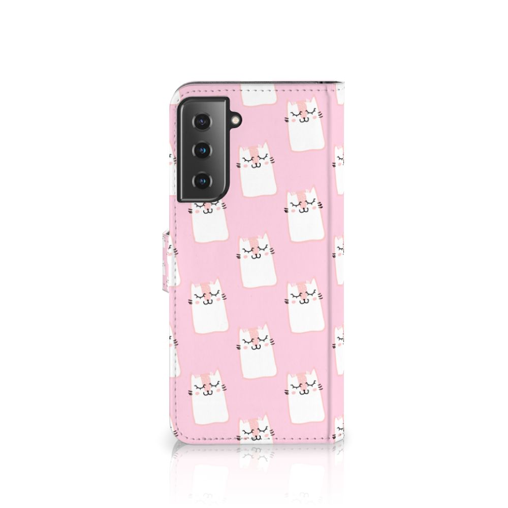 Samsung Galaxy S21 Plus Telefoonhoesje met Pasjes Sleeping Cats