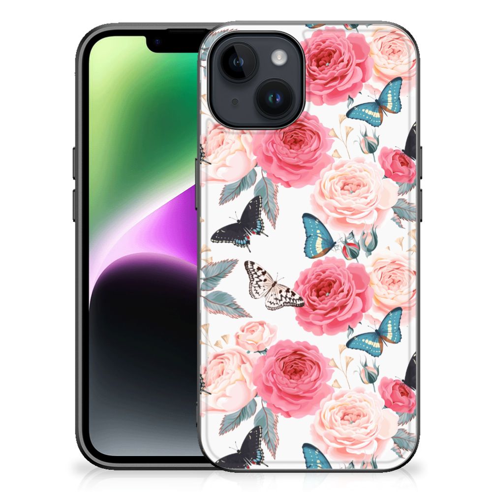 iPhone 15 Bloemen Hoesje Butterfly Roses