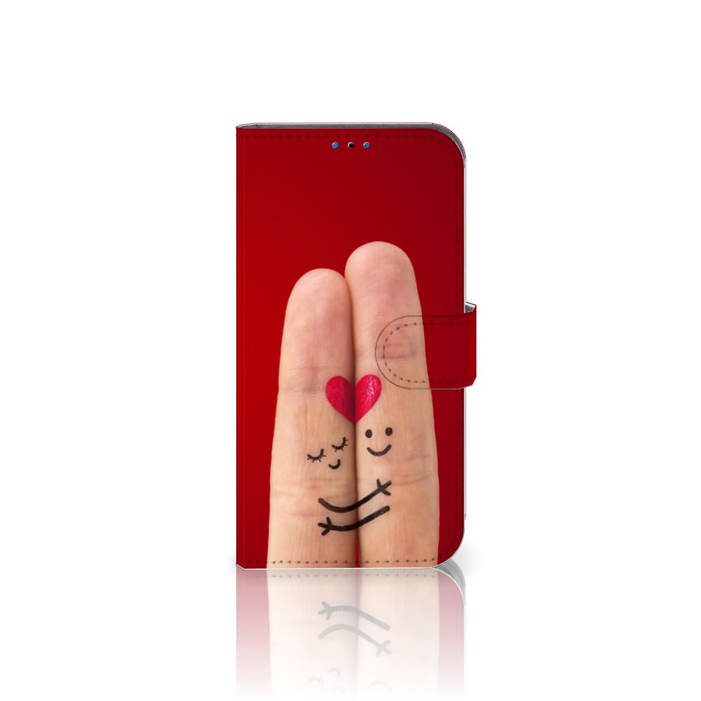 iPhone 14 Pro Wallet Case met Pasjes Liefde - Origineel Romantisch Cadeau met twee vingers en een hartje ❤️