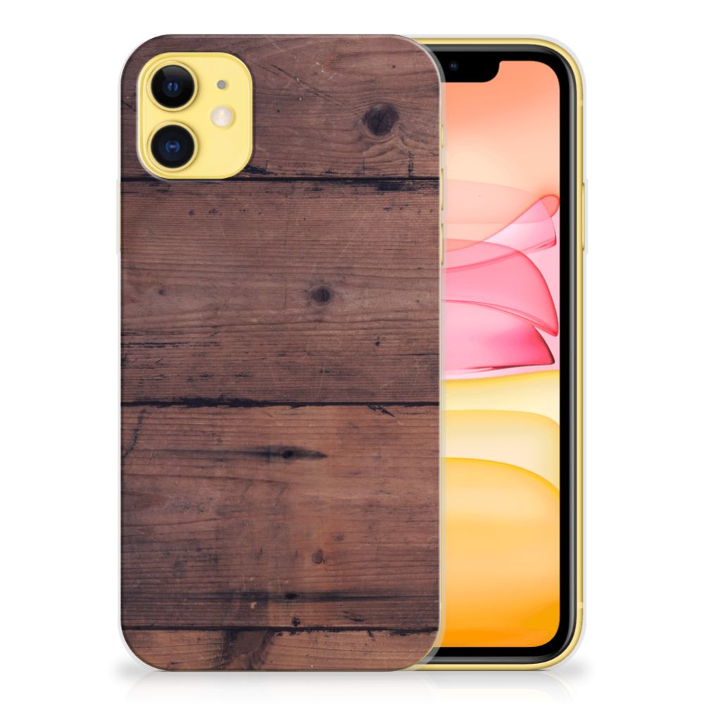 Apple iPhone 11 Bumper Hoesje Old Wood