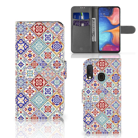 Samsung Galaxy A20e Bookcase Tiles Color