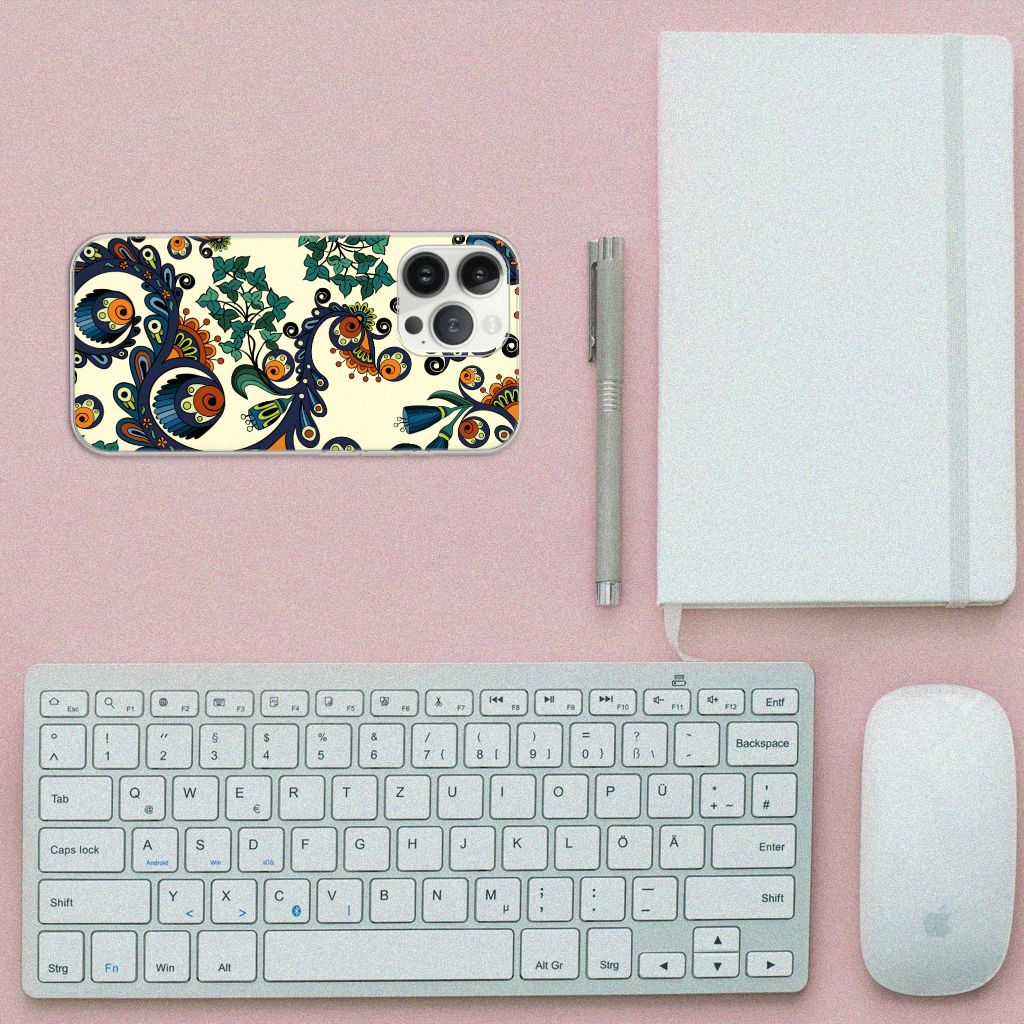 Siliconen Hoesje iPhone 13 Pro Max Barok Flower B2C Telecom