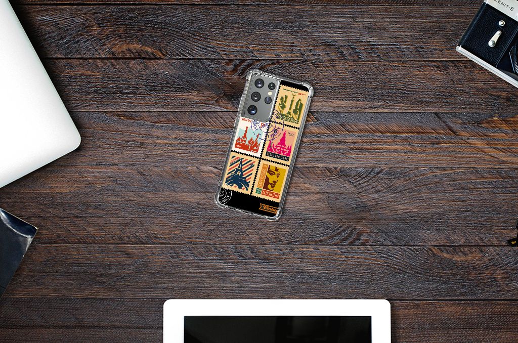 Samsung Galaxy S21 Ultra Telefoonhoesje met valbescherming Postzegels B2C Telecom