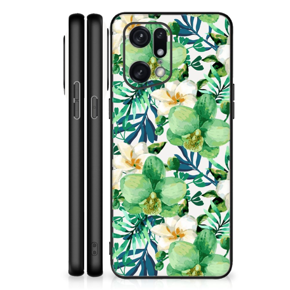 OPPO Find X5 Pro Bloemen Hoesje Orchidee Groen