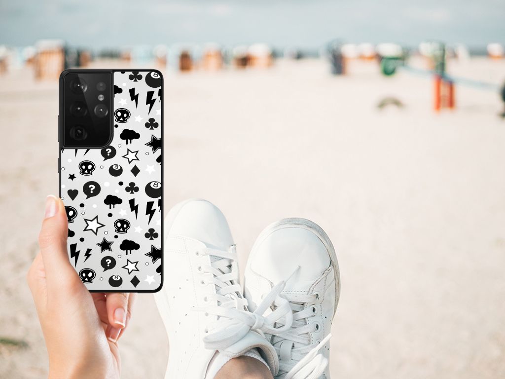 Telefoonhoesje Samsung Galaxy S21 Ultra Silver Punk B2C Telecom