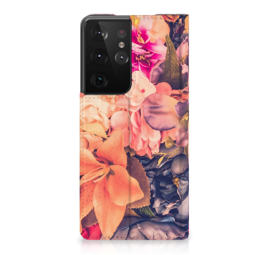Samsung Galaxy S21 Ultra Smart Cover Bosje Bloemen - B2C Telecom