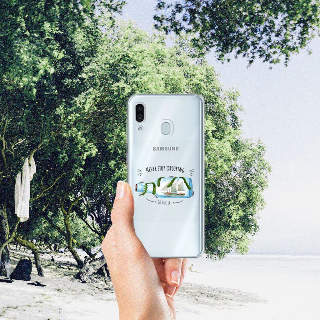 Samsung Galaxy A30 Telefoonhoesje met Naam Boho Bottle
