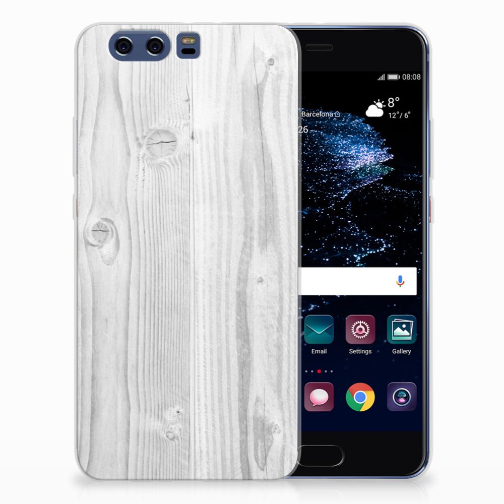 Huawei P10 Plus Bumper Hoesje White Wood