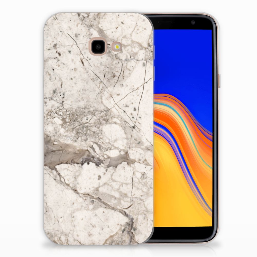 Samsung Galaxy J4 Plus (2018) TPU Siliconen Hoesje Marmer Beige