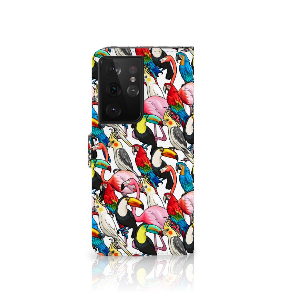 Samsung Galaxy S21 Ultra Telefoonhoesje met Pasjes Birds